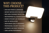 24W PIR Motion Sensor Security Light – IP65 Waterproof